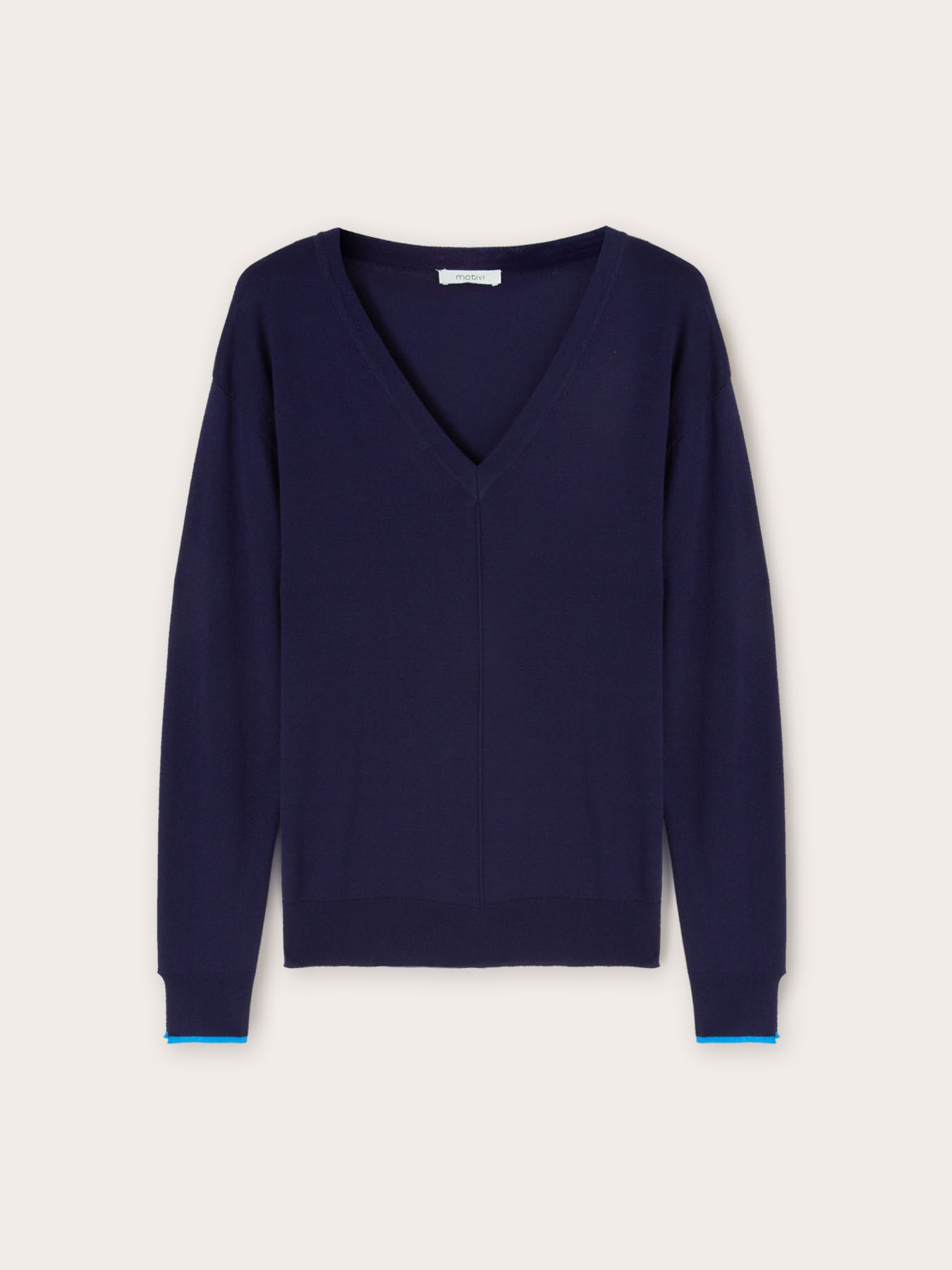 Pullover in maglia scollo a v image number 3