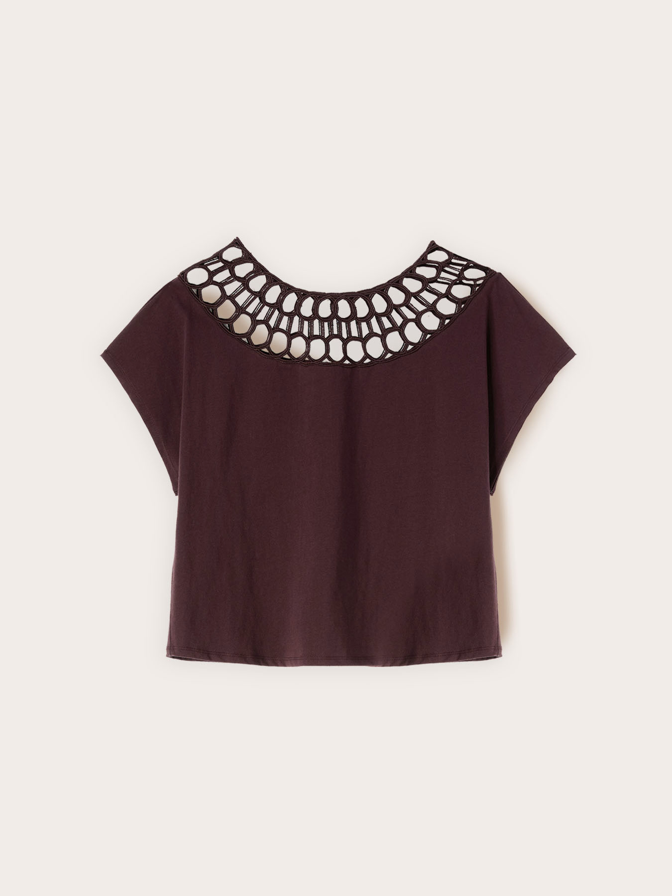 T-Shirt aus Jersey mit Spitzeneffekt-Verarbeitung image number 4