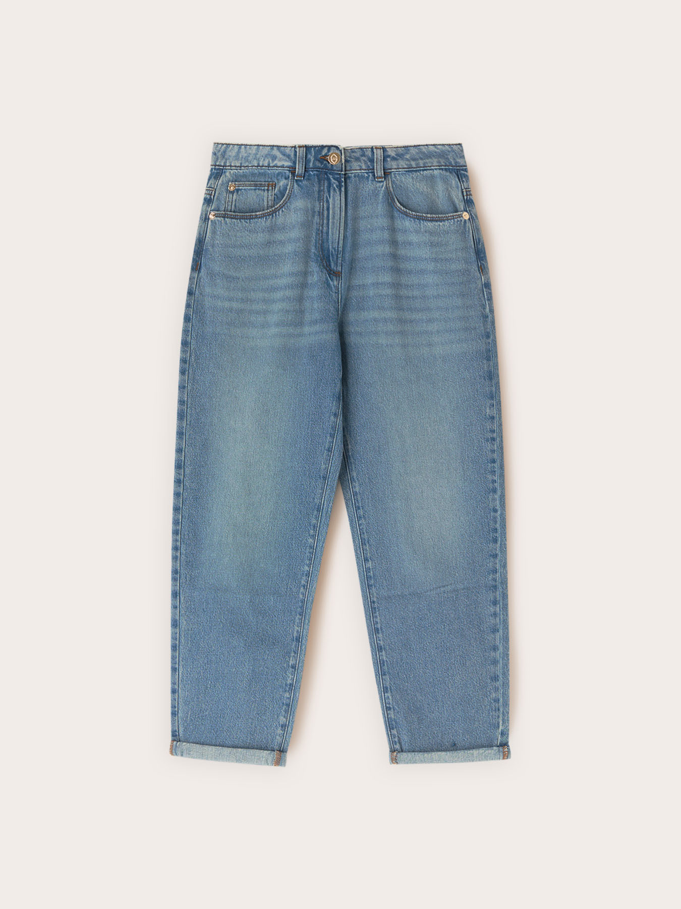 Boyfriend jeans with turn-up image number 4