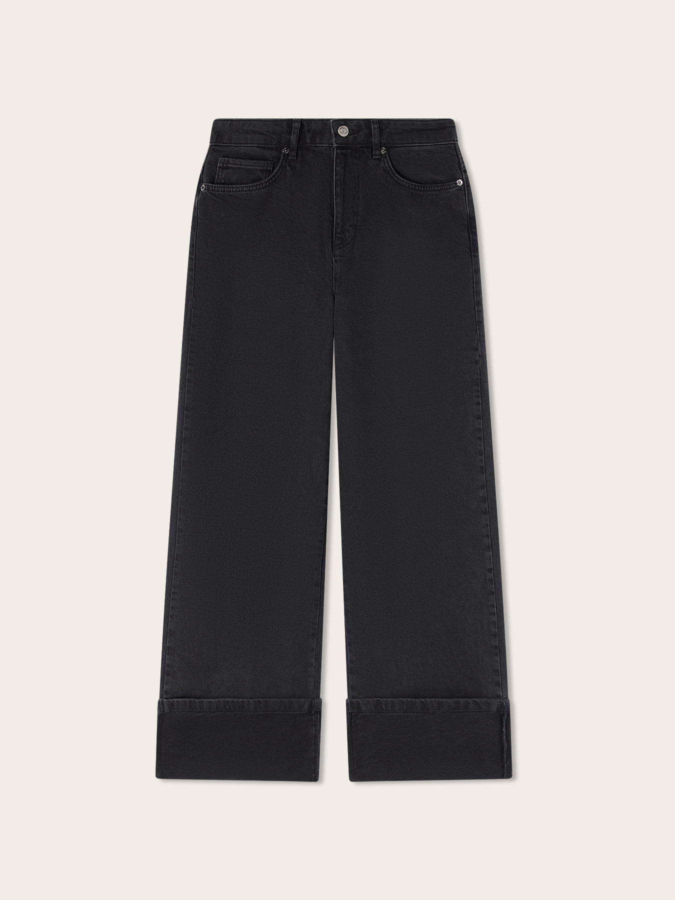 Jeans palazzo con vuelta image number 4