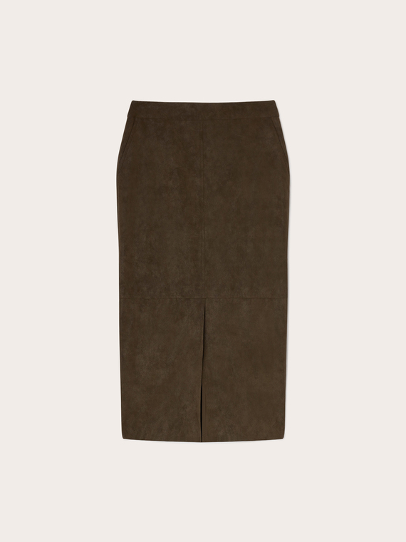 Midi skirt with front slit