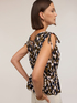 Viscose blouse with print and draping image number 3