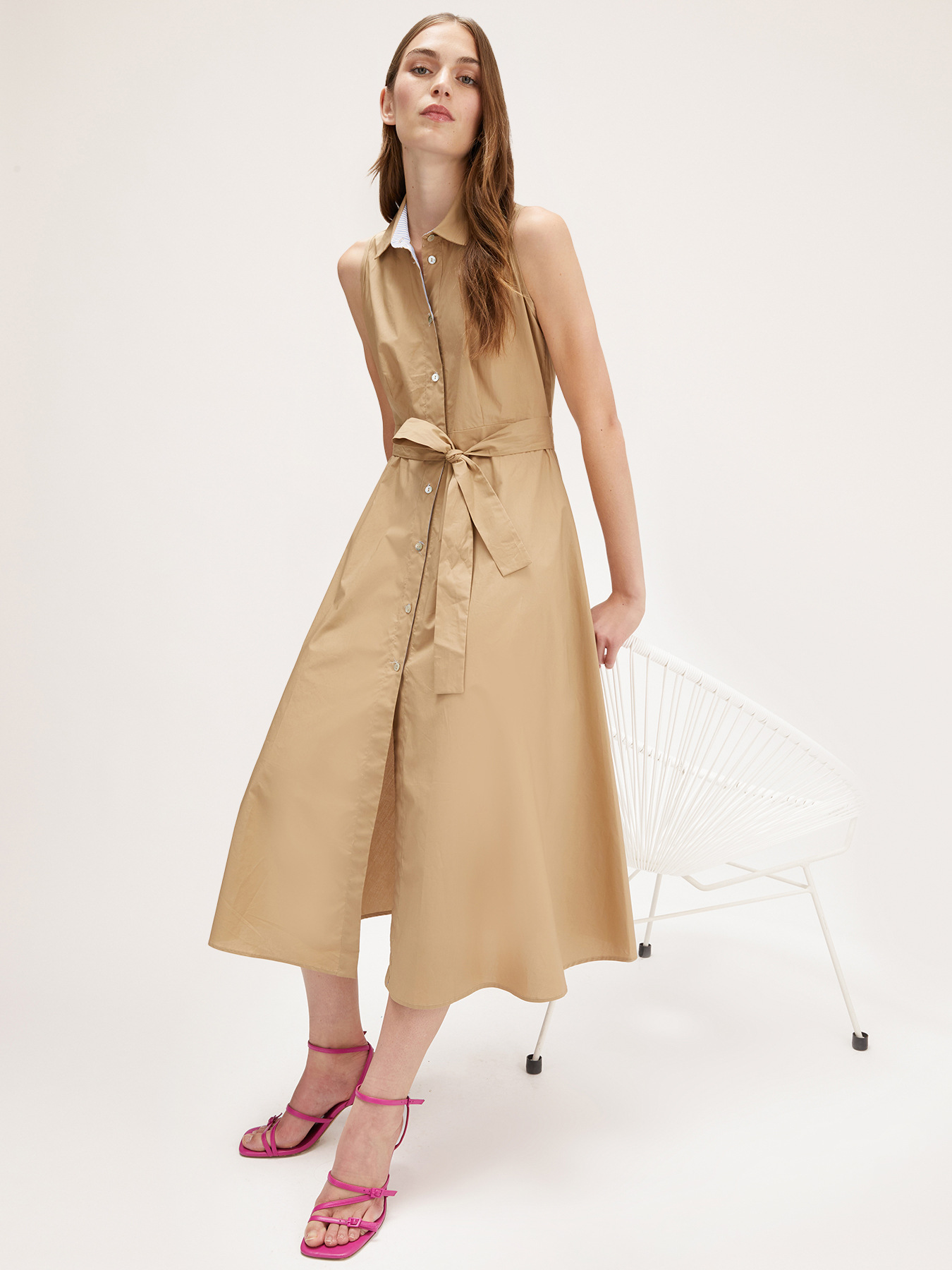 Rochie-cămașă din poplin image number 3