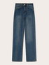 Jean coupe wide avec micro-strass all over image number 4