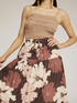 Long cotton flounced skirt with floral pattern image number 2