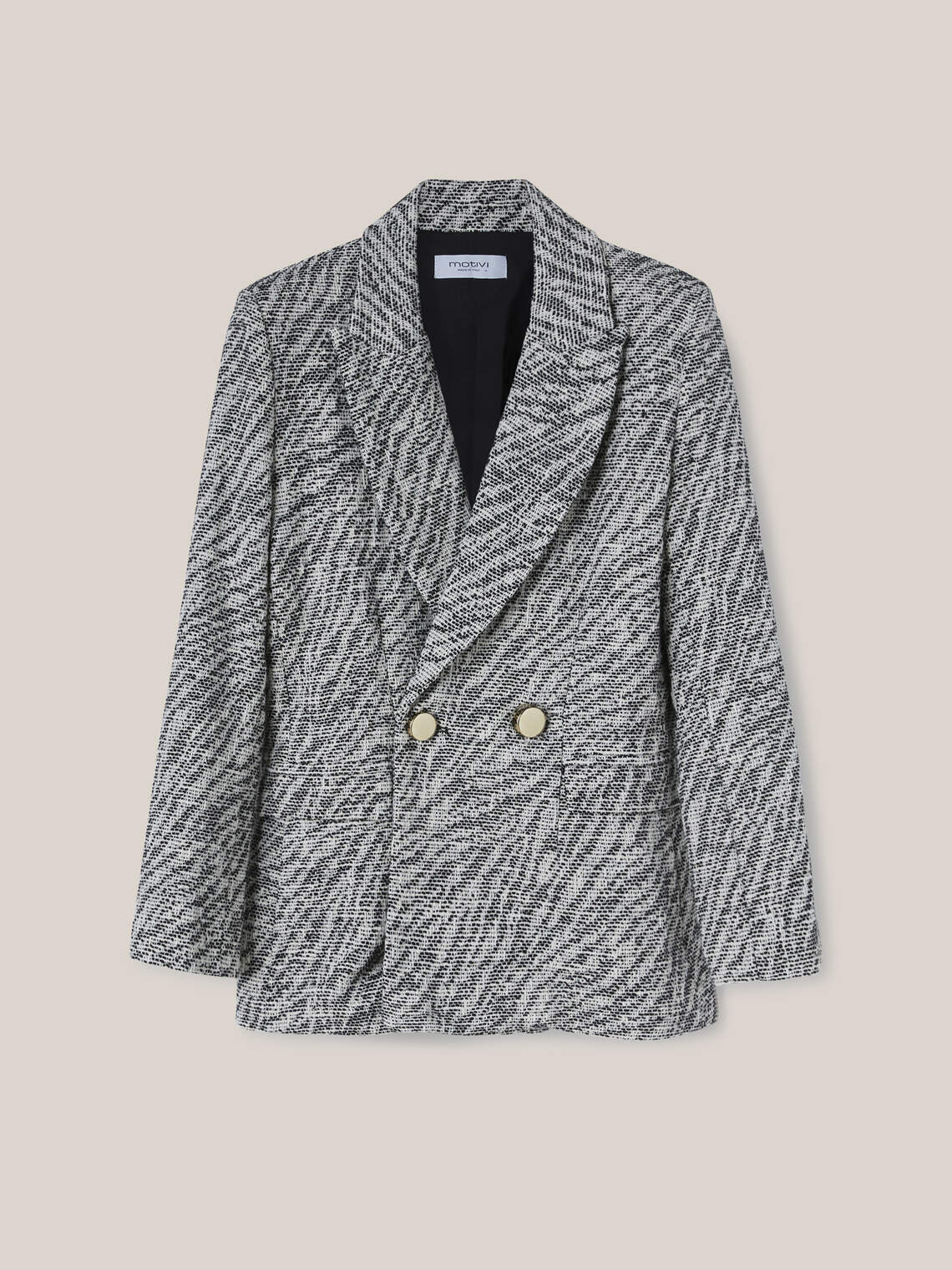 Giacca doppiopetto jacquard zebrato - Motivi.com