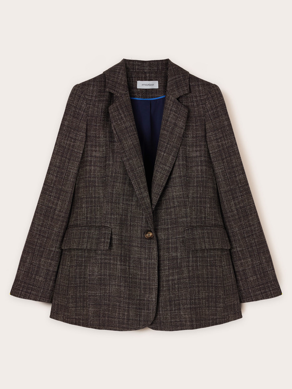 Einreihiger garngefärbter Blazer