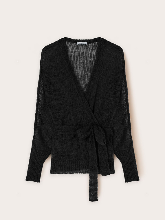 Mohair blend wrap cardigan