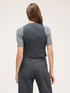 Pinstripe waistcoat with denim insert image number 1
