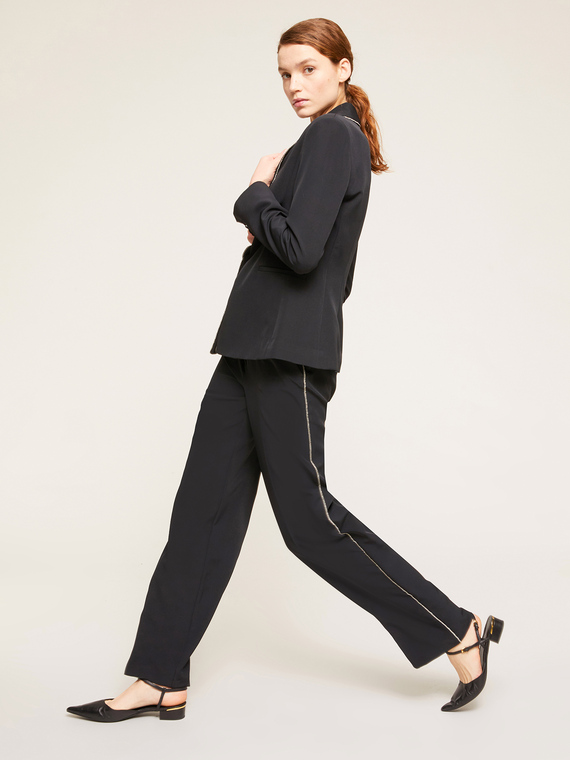 Wide-leg trousers with jewel border
