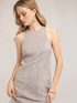 Short dress in yarn-dyed linen blend image number 3
