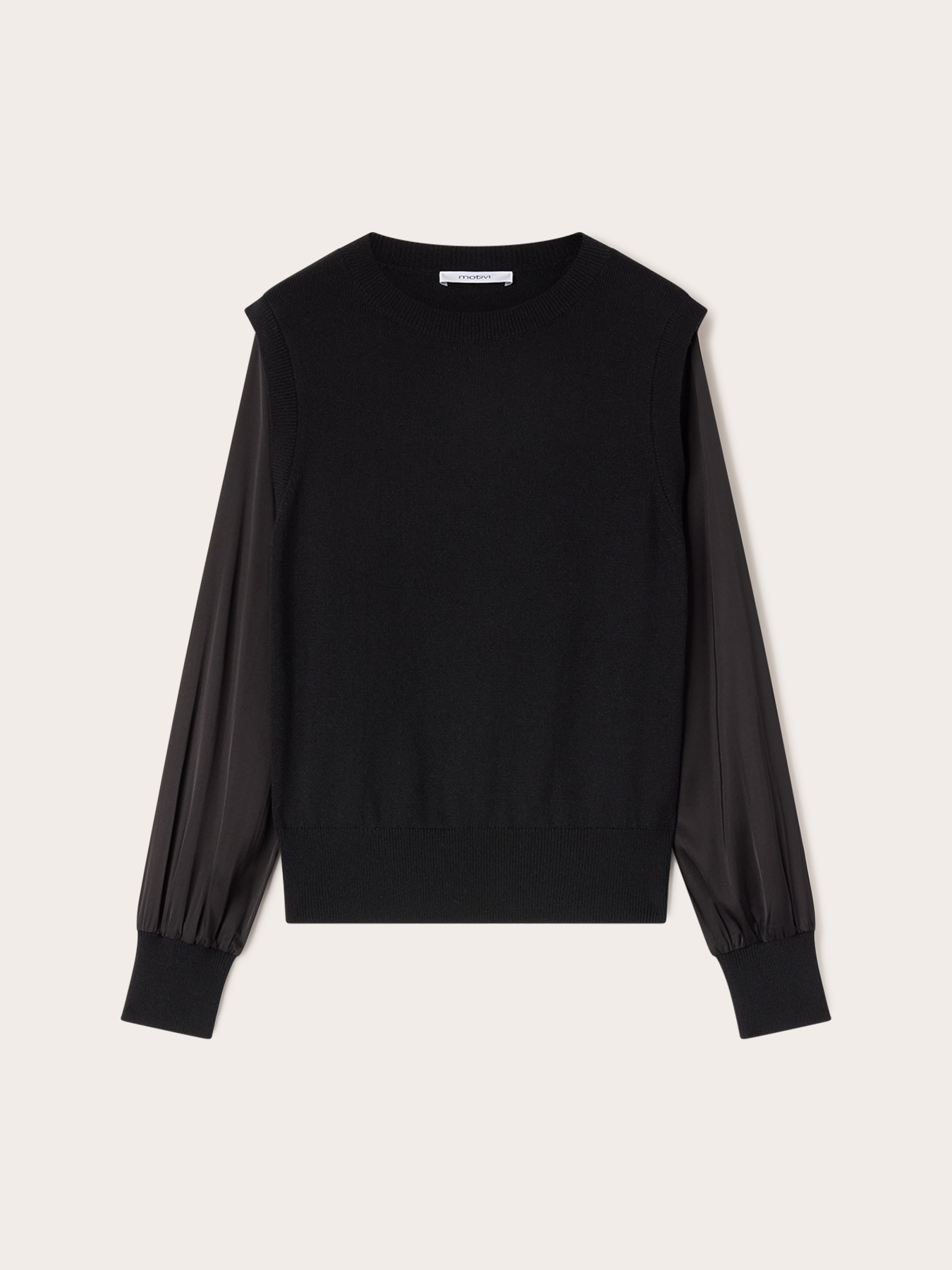 Viscose sweater with satin sleeves image number 4
