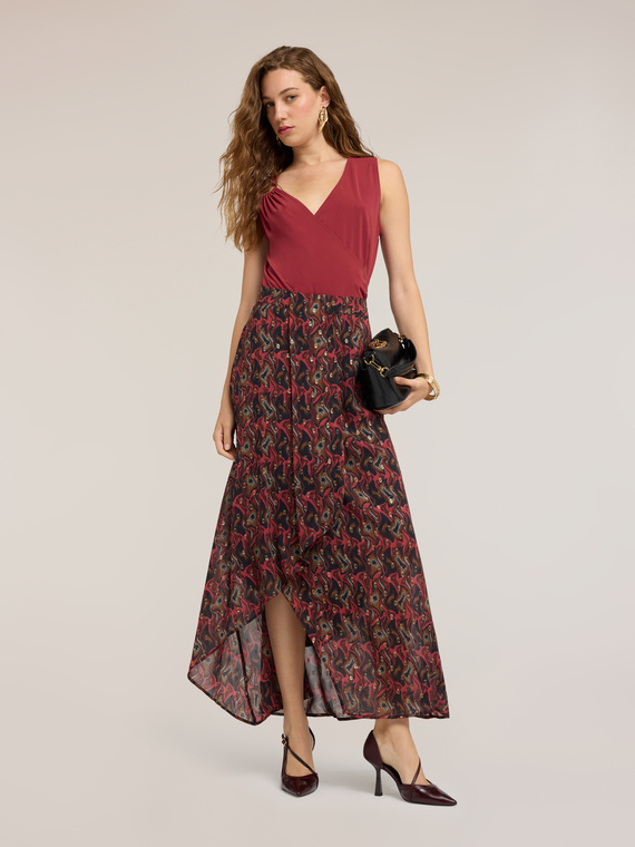 Printed georgette maxi skirt