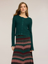 Short lace-effect knit cardigan image number 3