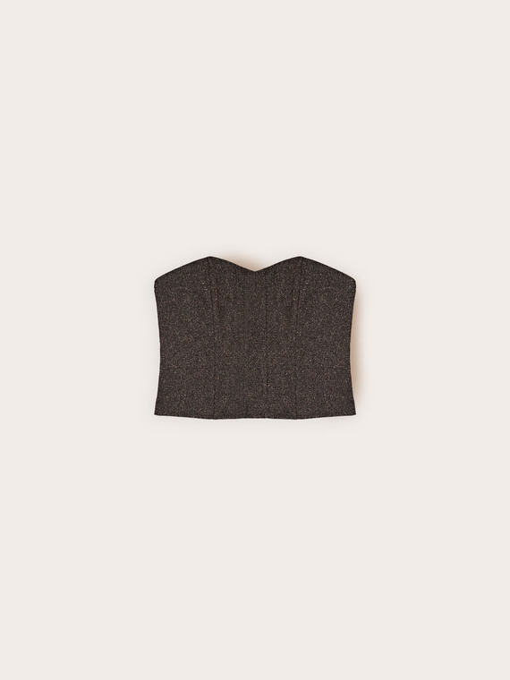Top bustier in poliviscosa tinto filo