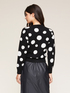 Pullover corto in maglia jacquard fantasia a pois image number 1