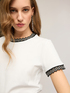 T-shirt avec bordures en maille image number 0