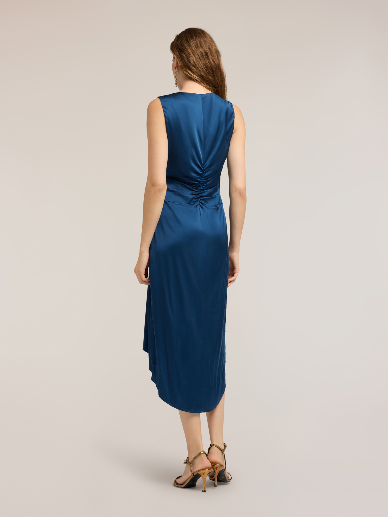 Rochie din satin cu drapaj image number 1