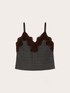 Checked top with lace insert image number 4