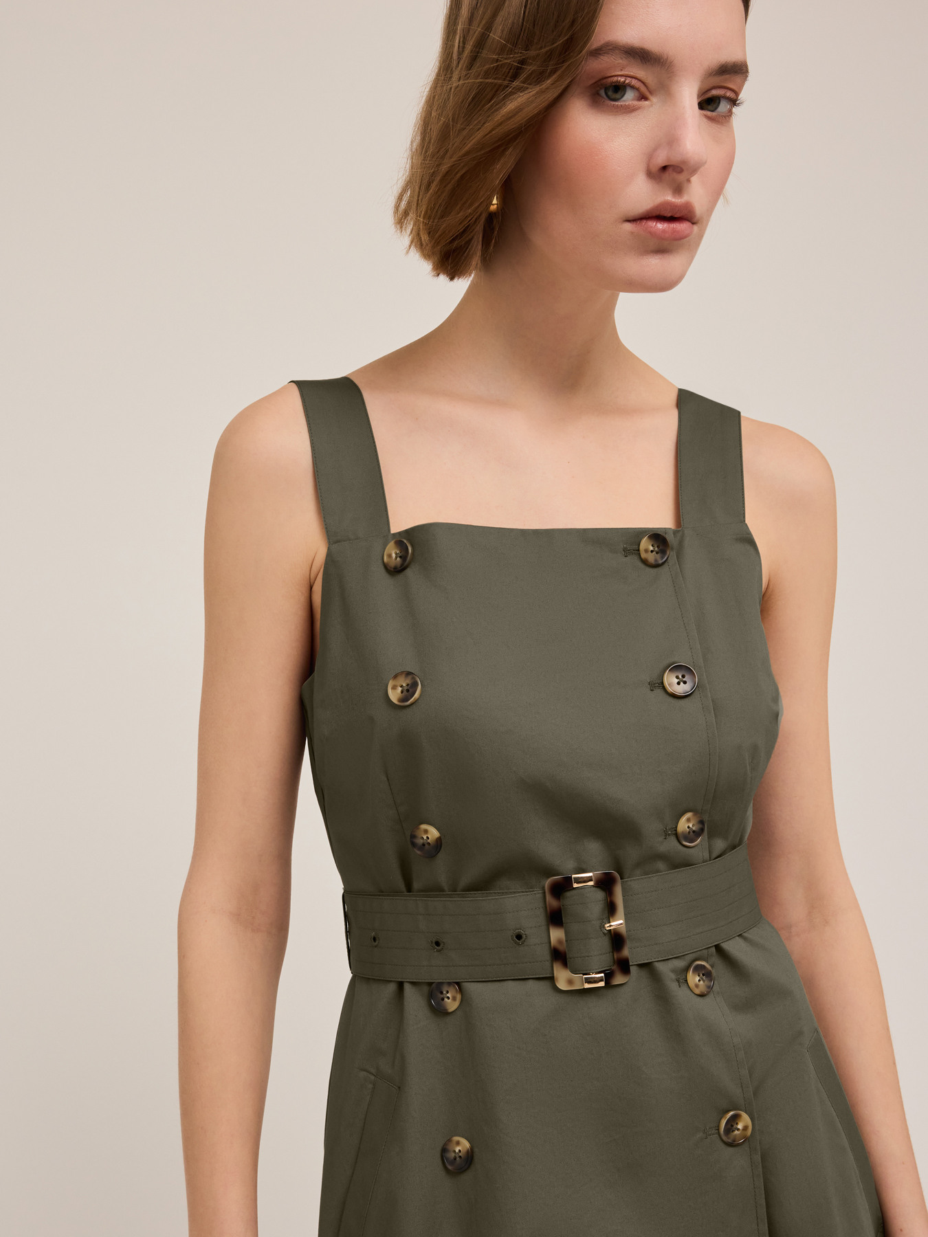 Vestito con bottoni in cotone image number 3