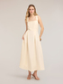 Square neck dress in linen blend image number 2
