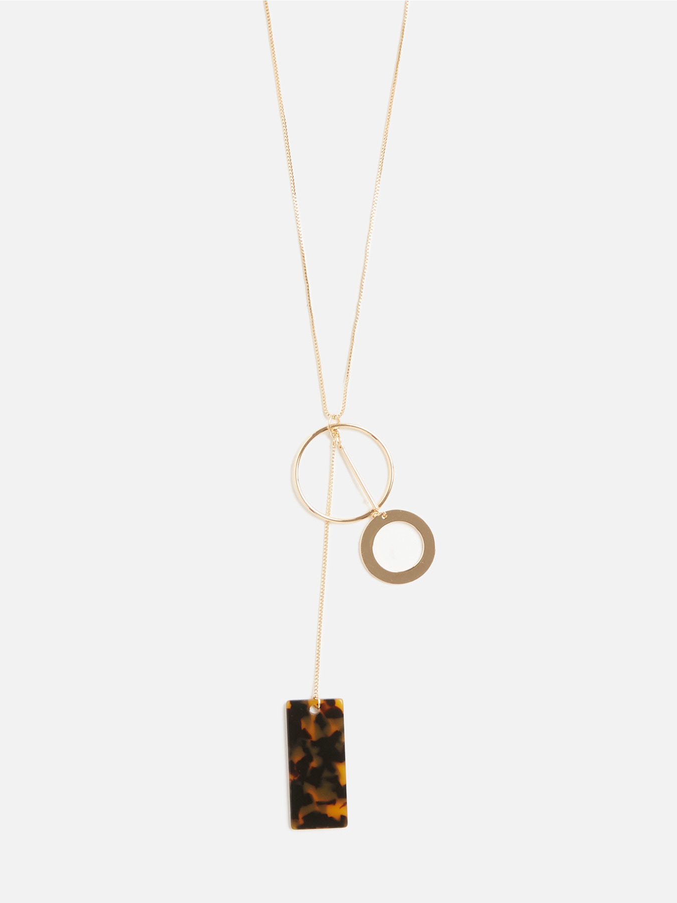 Lange Halskette mit Medaillon und Anhänger aus Harz image number 0