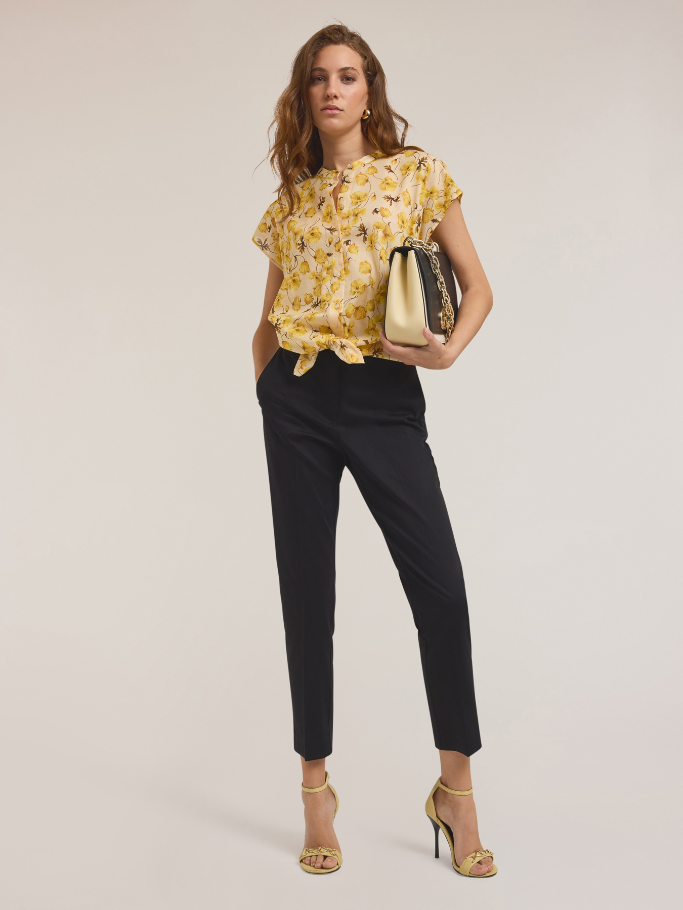 Regular cotton trousers image number 0