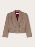 Short double-breasted jacket with check pattern image number 4