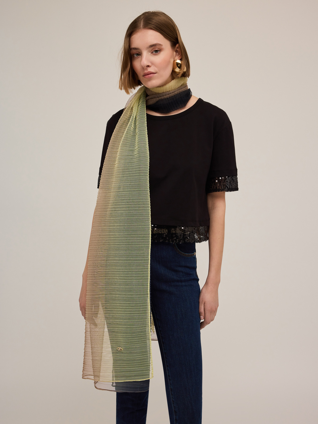 Stola pliss&eacute; sfumata image number 0