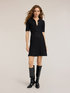 Hemdblusenkleid aus feiner Strickware mit Plisseerock image number 0