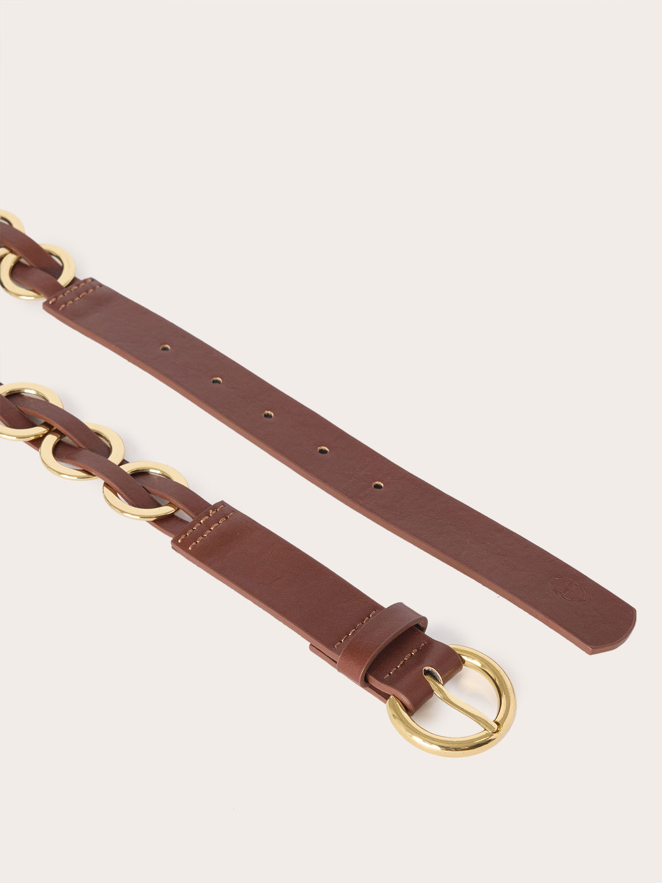 Belt with buckle and metal rings image number 2