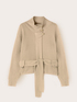 Heavy knit cardigan with belt image number 4