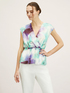 Abstract patterned satin blouse image number 0