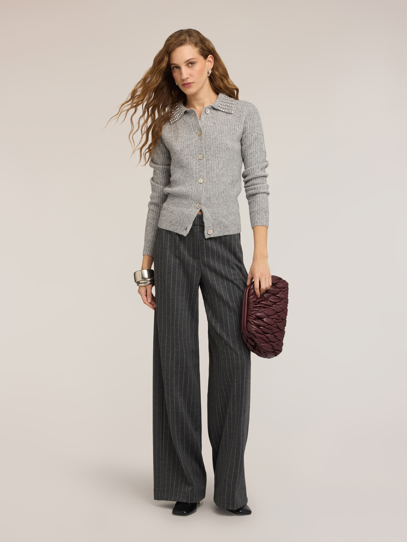 Cardigan en tricot avec col bijou image number 2