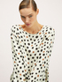 Polka-dot patterned satin blouse image number 2