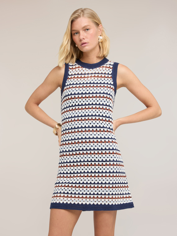A-line crochet knit dress