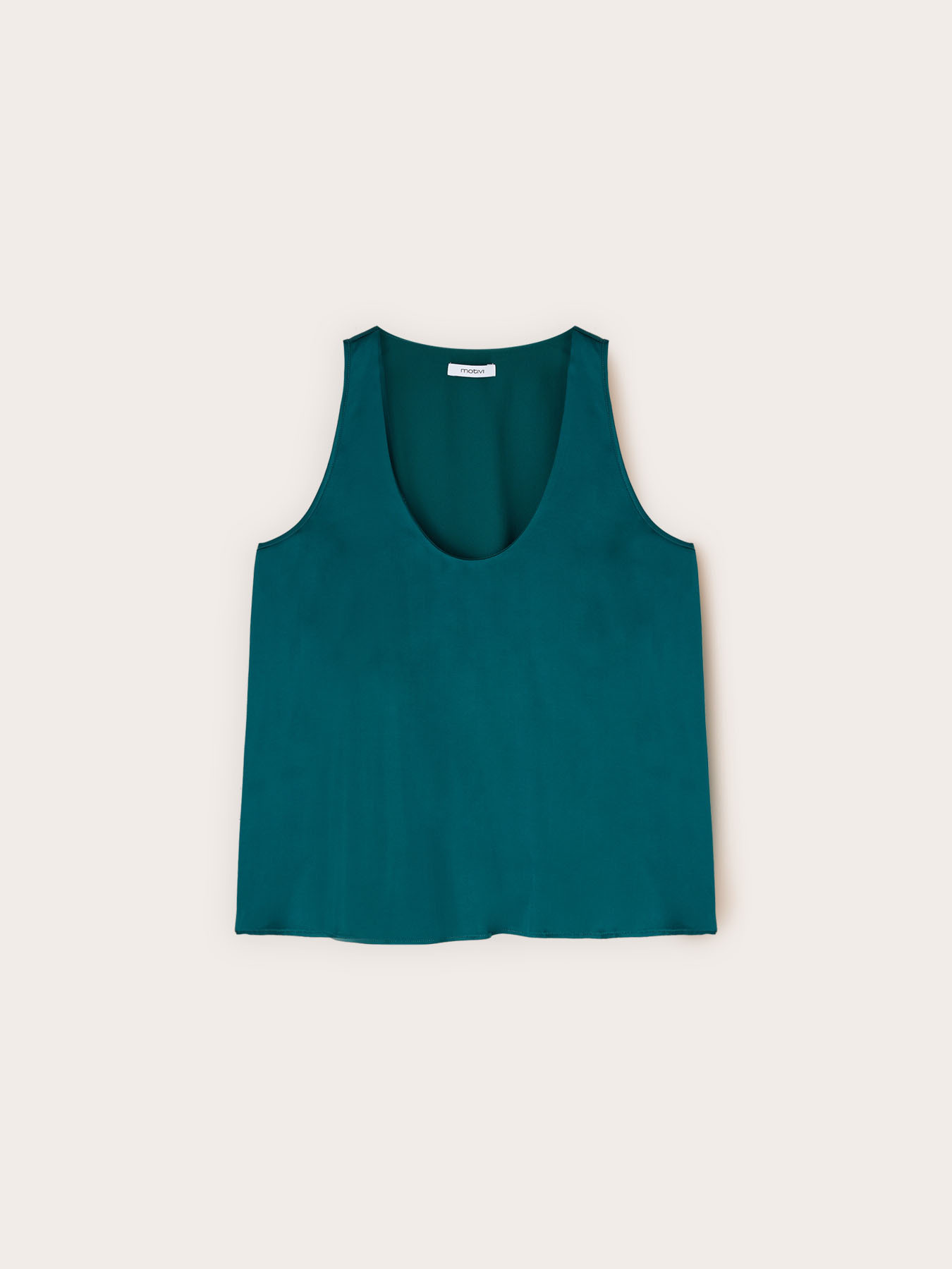 Viscose satin top with deep neckline image number 4