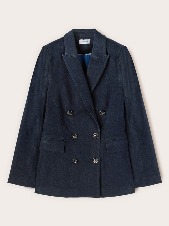 Blazer doppiopetto in denim