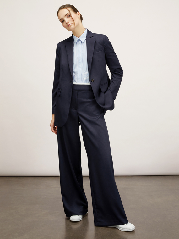 Palazzo trousers with double belt