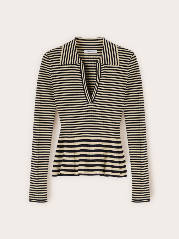 Striped sweater with peplum