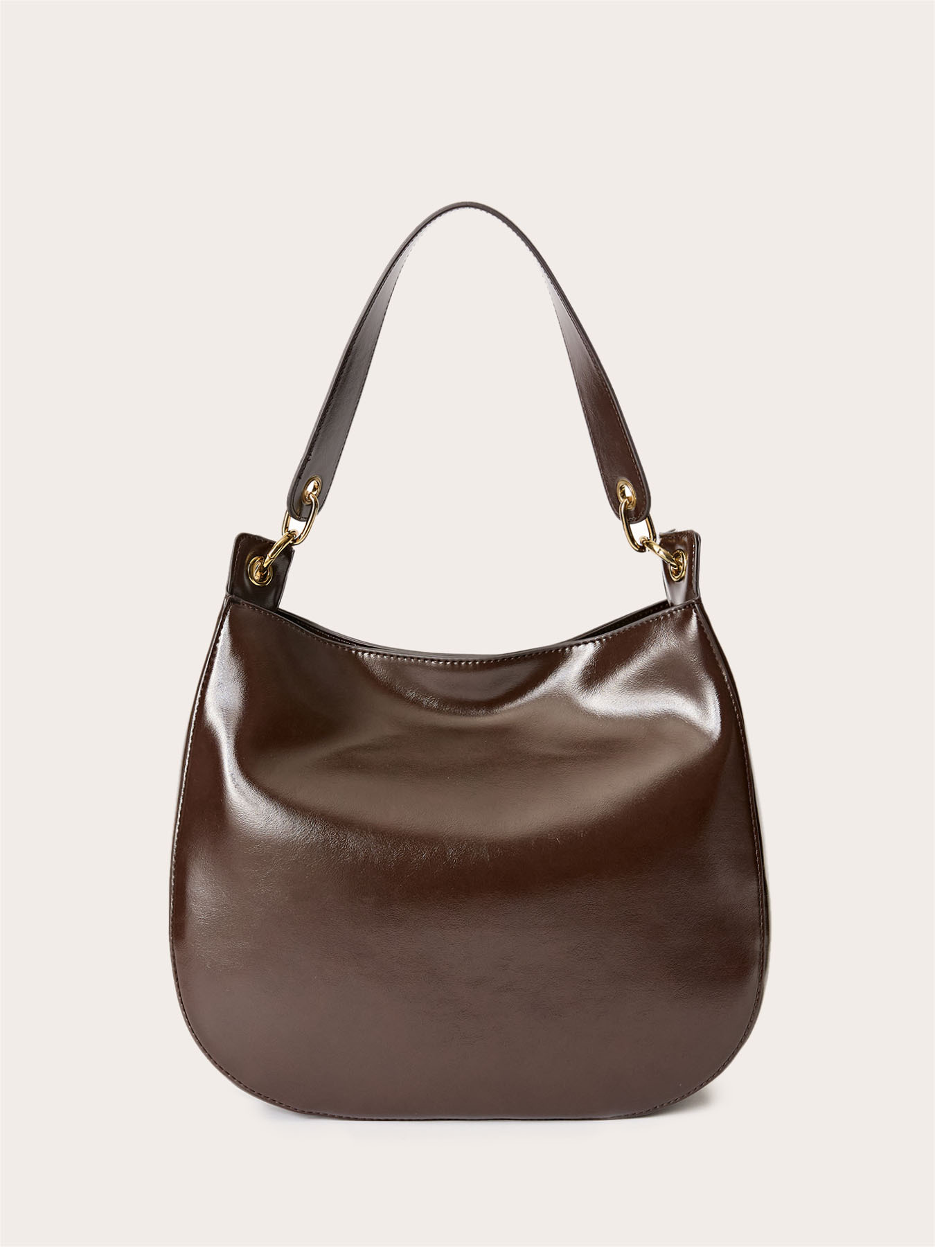 Hobo bag in tessuto spalmato lucido image number 2