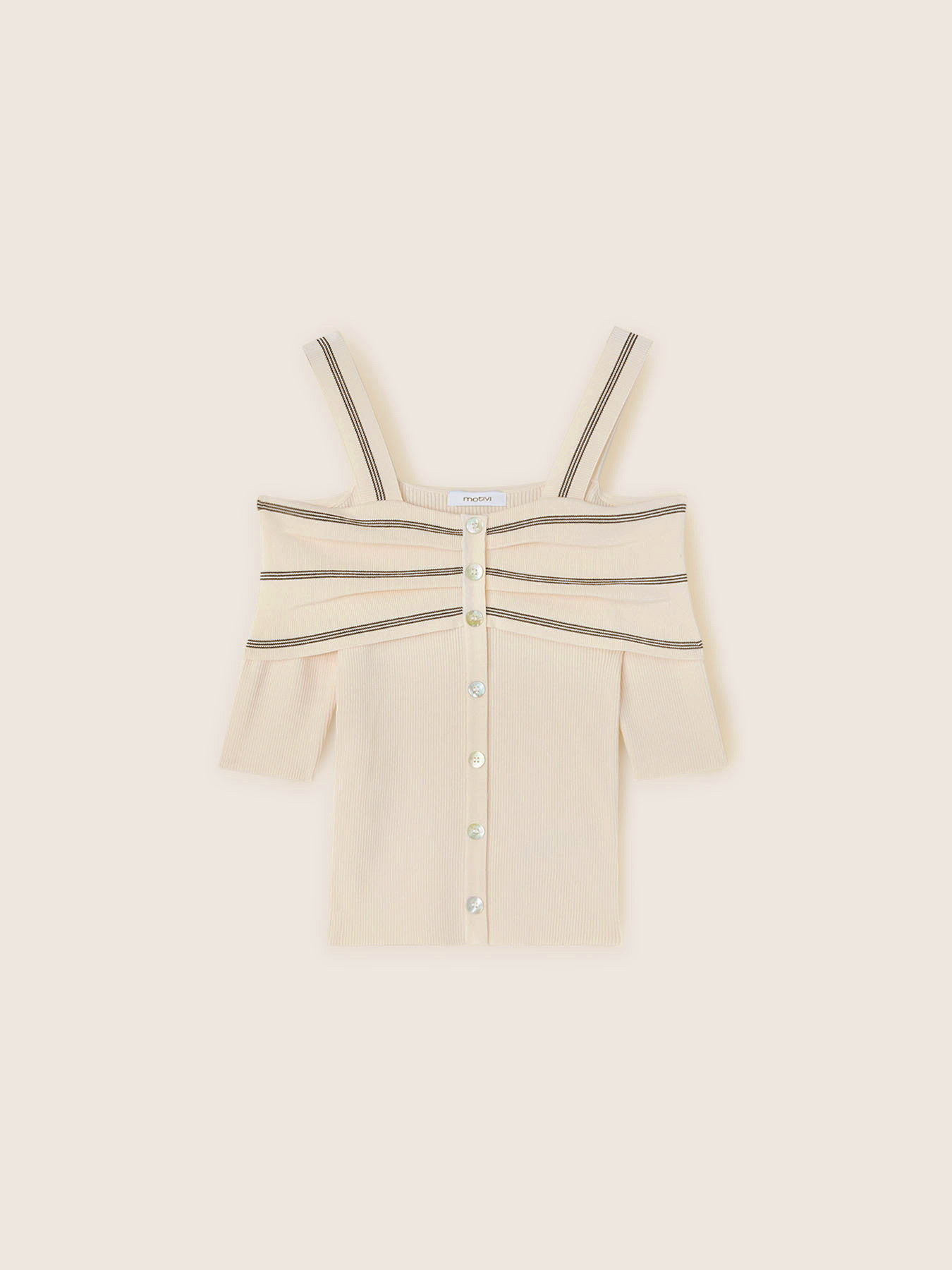 Top pe umeri din tricot image number 4