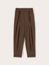 Pantalon en popeline avec liens &agrave; la taille image number 4