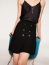 Pleated knit skirt with jewel buttons image number 2