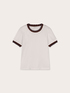 T-shirt with knitted edges image number 4