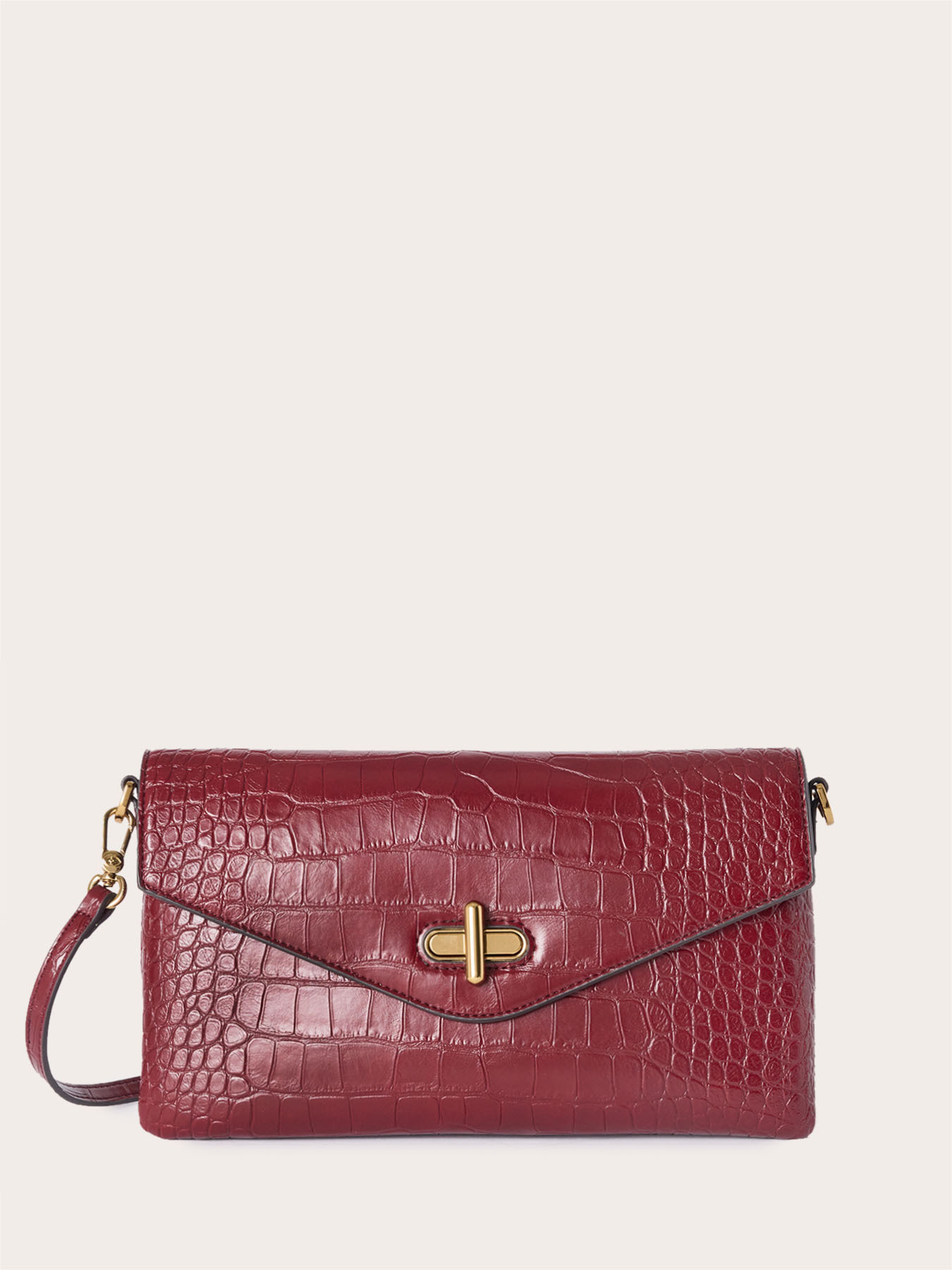 Pochette plate souple effet croco image number 1