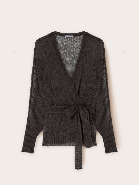 Cardigan încrucișat din amestec de mohair