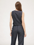 Denim-effect linen-blend waistcoat image number 1