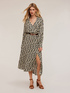 Vestito midi in viscosa fantasia anelli image number 0