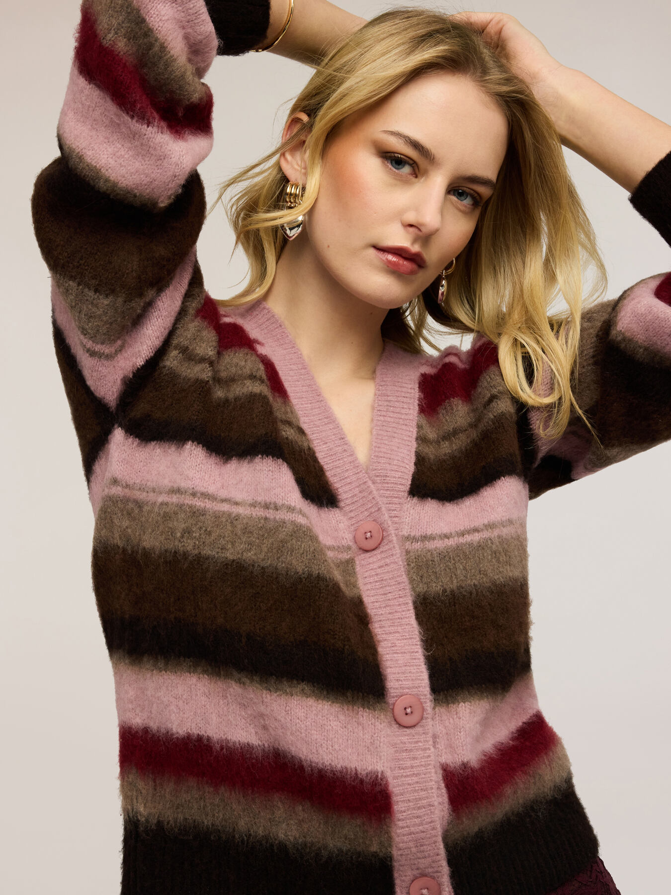 Striped wool blend jumper image number 2